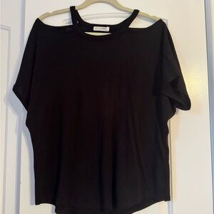 SOLD - Rag & Bone Black Asymmetrical Cut Out Blouse size medium